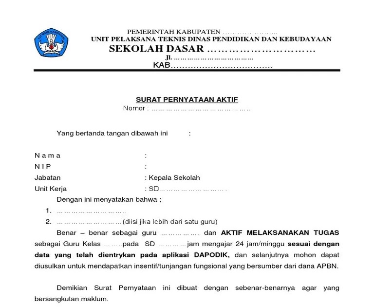 Contoh Surat Penugasan Mengajar