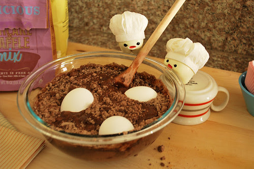 "Careful not to break the eggs."
