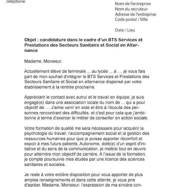 Lettre De Motivation Bts Sio Stage  Soalan j