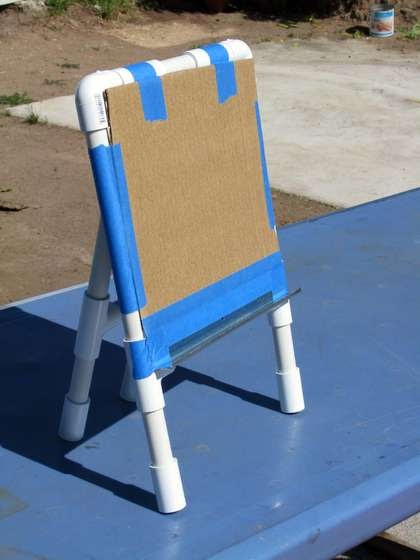PVC Easel. Simple and portable. It also folds flat for easy storage! Just what I need for my classroom :)
