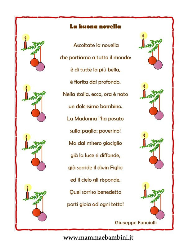 Poesie Di Natale Facili.Frasi Sul Natale Per Bambini Scuola Infanzia