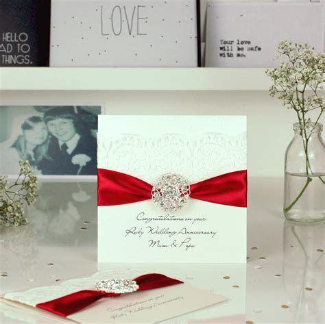 opulence ruby wedding anniversary card by made with love opulence ruby wedding anniversary card by made with love