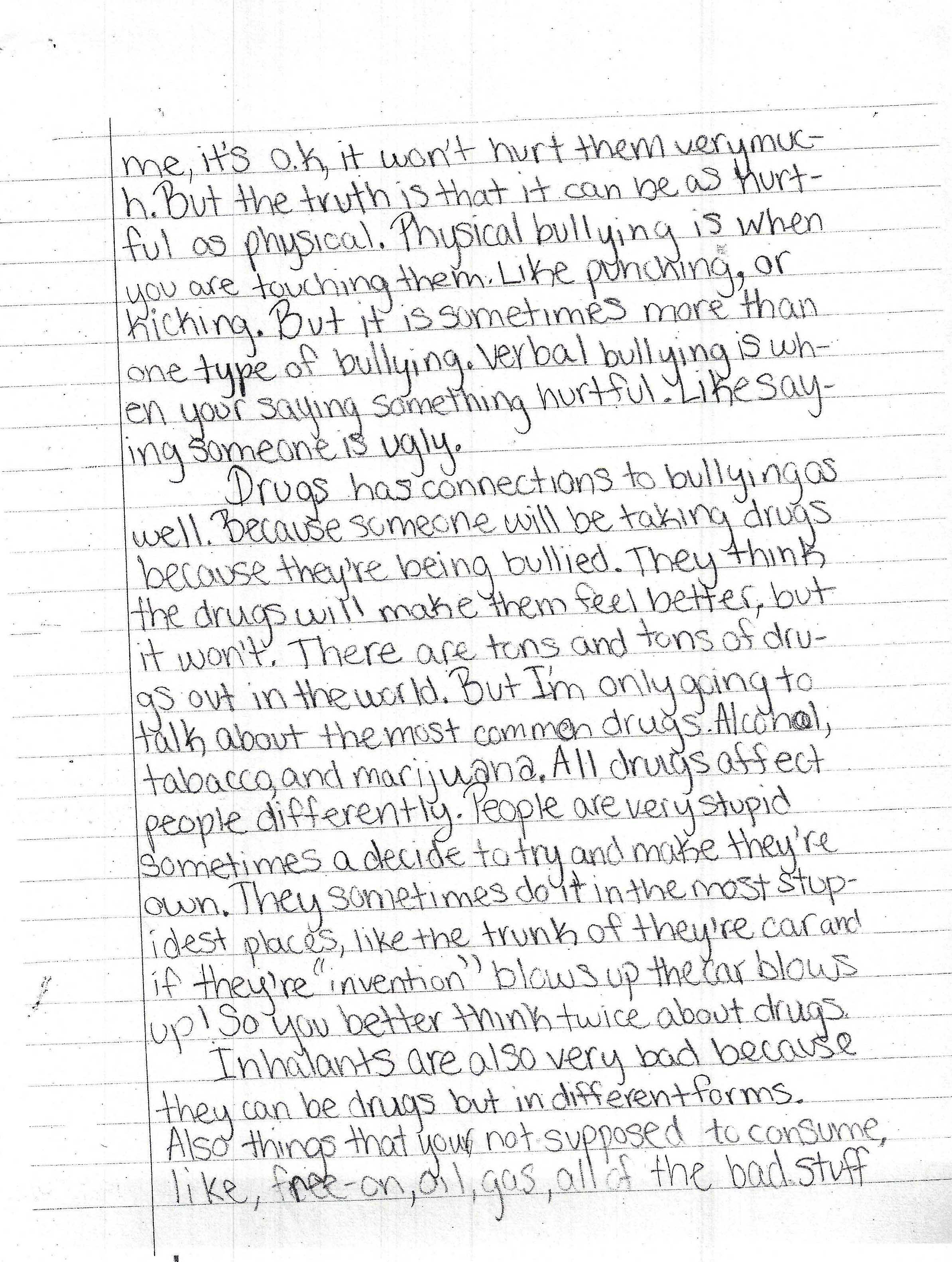 4 paragraph essay about bullying