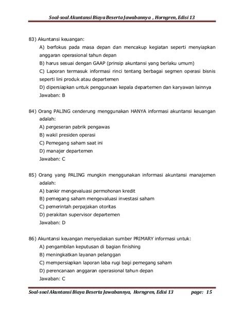 23++ Soal dan jawaban akuntansi manajemen semester 4 ideas in 2021 