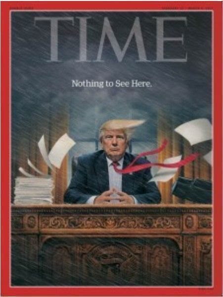 La tormenta Trump. Portada de la revista TIME del pasado 27 de febrero.