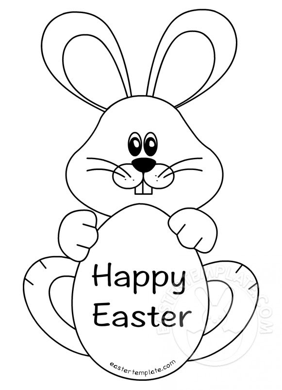 Printable Happy Easter Outline - Free Coloring Pages: Happy Easter