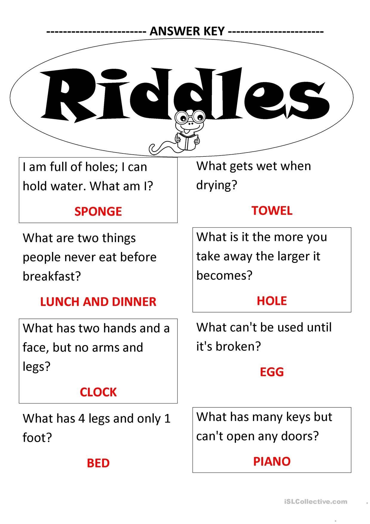 Super Easy Easy Riddles For Kids With Answers