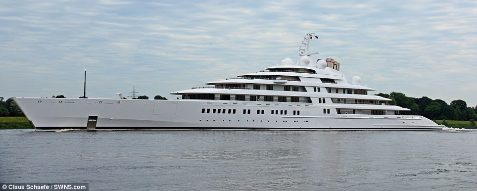 World beater: The yacht Azzam is 590 feet long and cost a staggering £400million