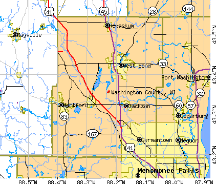 Washington County Wisconsin Map  Cities And Towns Map