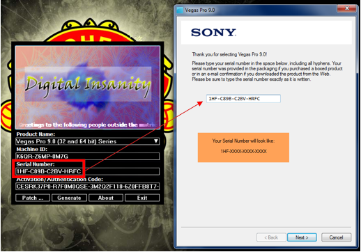 Sony Vegas Pro 9.0 Authentication Code