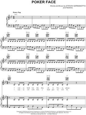 Poker Face Keyboard Chords