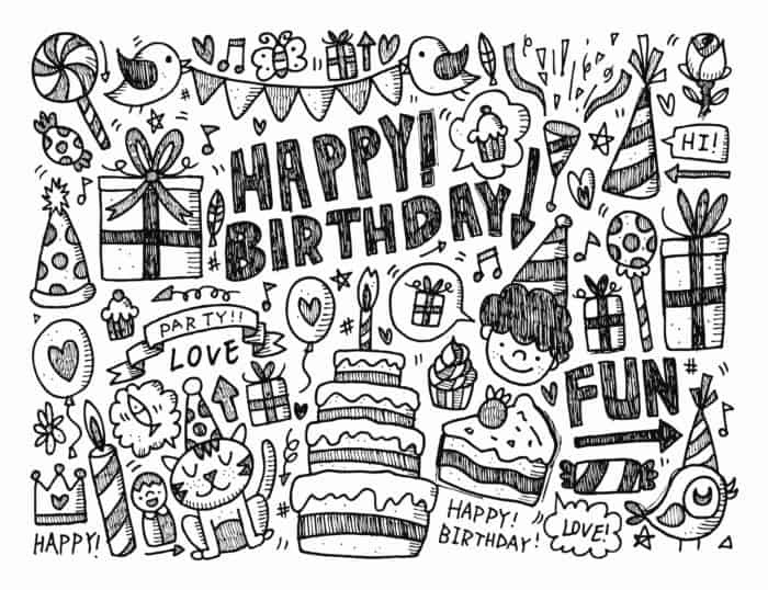 gambar doodle art berwarna simple