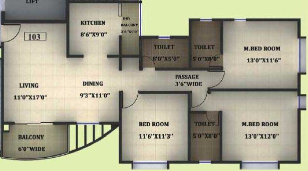 3 BHK Flat 1112 Carpet for Rs. 57,19,850 - 60,25,188 Non Garden & Rs. 57,96,138 - 61,01,473 Garden Facing in A4 Building - Splendour - Megapolis Smart Homes 3: 2 BHK, 2.5 BHK & 3 BHK Flats at Hinjewadi Phase 3, Pune 411 057