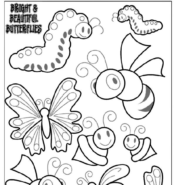 Insect Coloring Pages For Kindergarten - Free Coloring Page