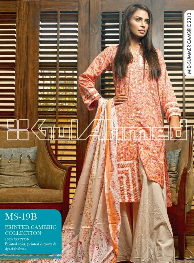 Mid-Summer-Cambric-Collection-2014-Gul-Ahmed-Printed-Embroidered-Fashionable-Dress-for-Girls-Women-9 Mid-Summer-Cambric-Collection-2013-Gul-Ahmed-Printed-Embroidered-Fashionable-Dress-for-Girls-Women-9