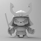 Jon-Paul Kaiser x Huck Gee x Pobber Toys - "Skull Headed Samurai" 3D sculpt revealed!!!
