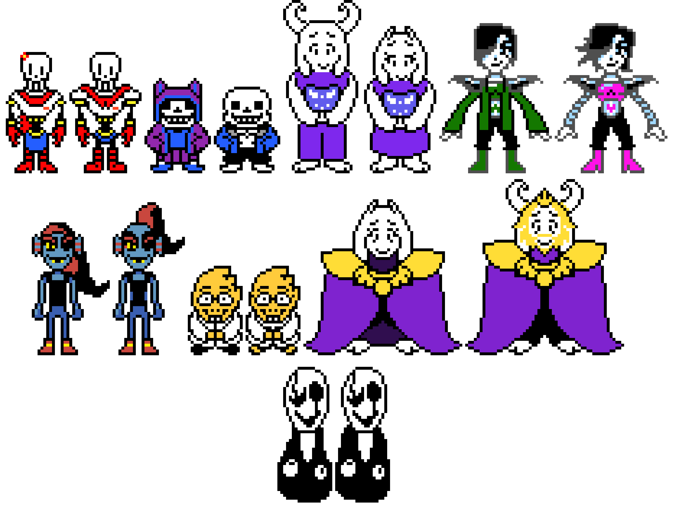 Undertale пиксельные персонажи