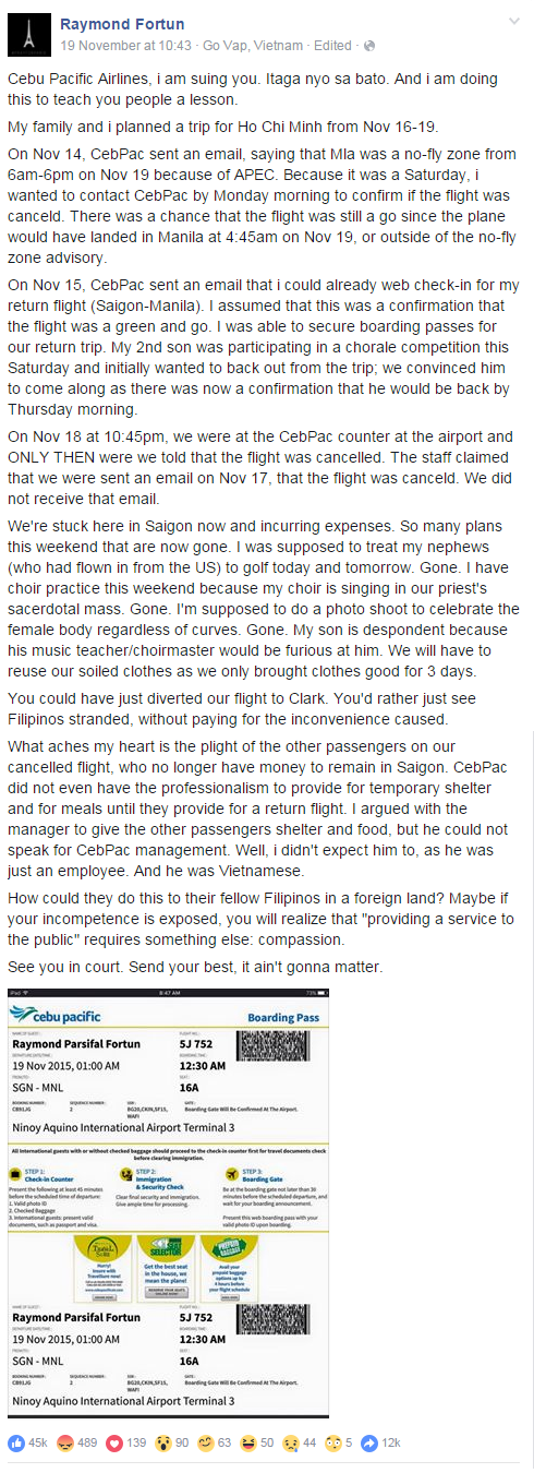 source: onlinefilipinoworkers.com Attorney Raymond Fortun to File a Case Vs Cebu Pacific Airlines