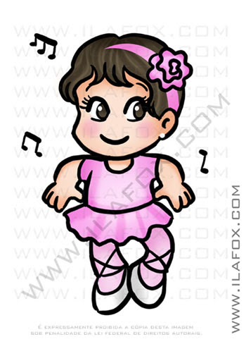 caricaturas fofinhas, caricaturas infantis, bailarina, caricaturas personalizadas, by ila fox