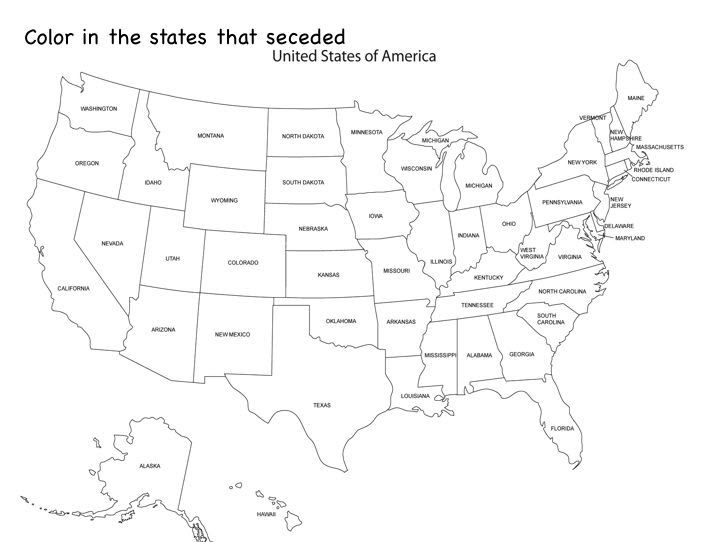 Download Printable United States Map Coloring Page PNG - COLORING PAGES