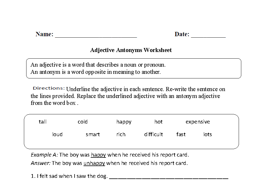 Comprehension Grammar Grade 7 English Worksheets