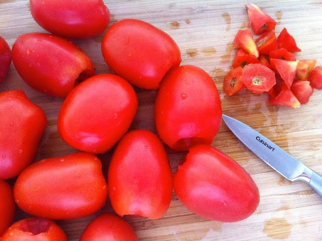 Coring Roma Tomatoes