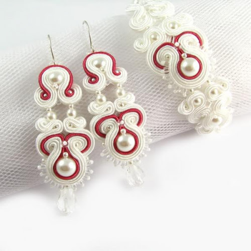 Kolczyki ślubne soutache Kolczyki ślubne soutache