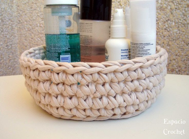 Espacio Crochet: Cesto de trapillo con tutorial
