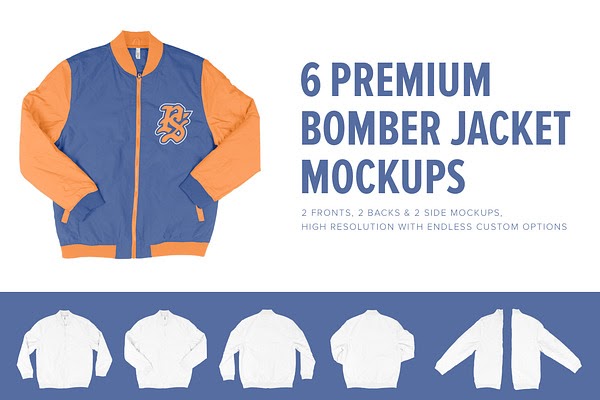 Download 6 Premium Letterman Jacket Mockups PSD Template
