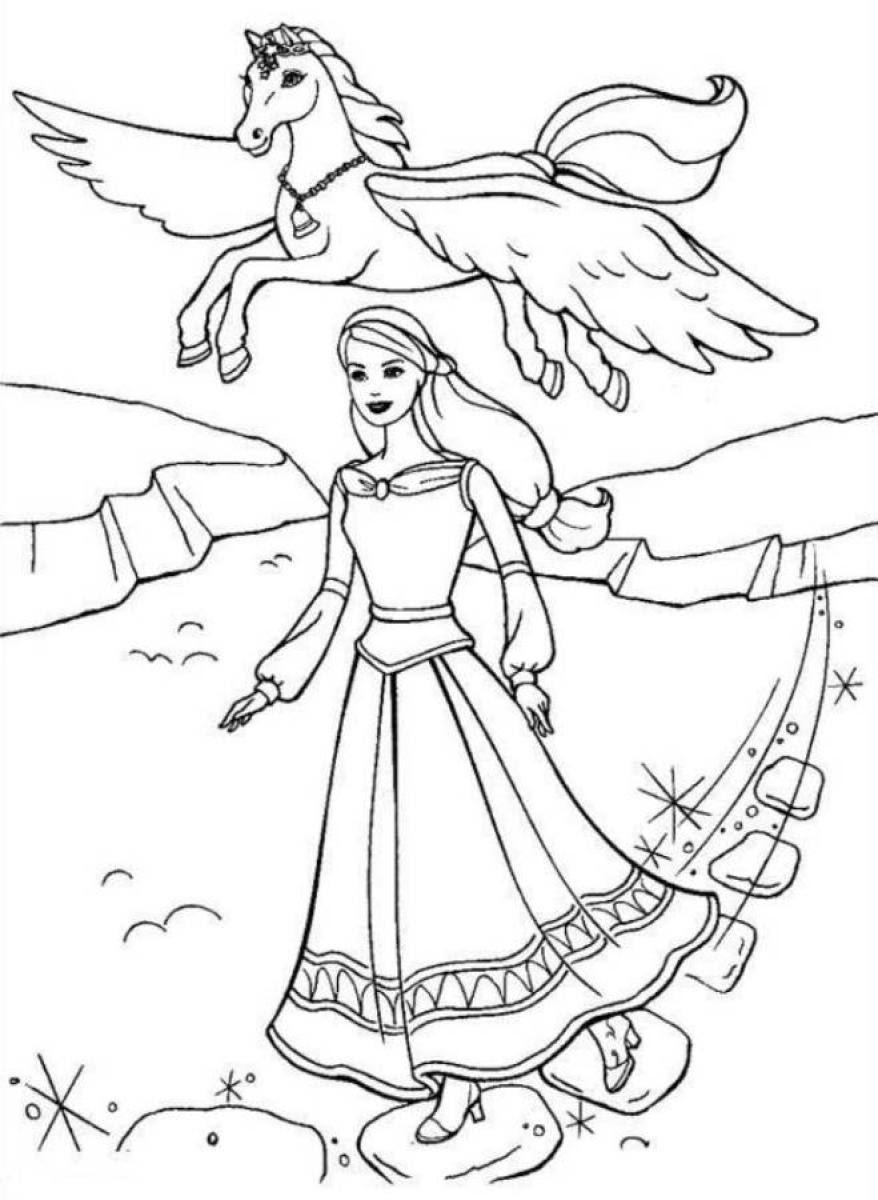 Élégant Coloriage Barbie Mon A Chevale  30000 ++ collections de pages