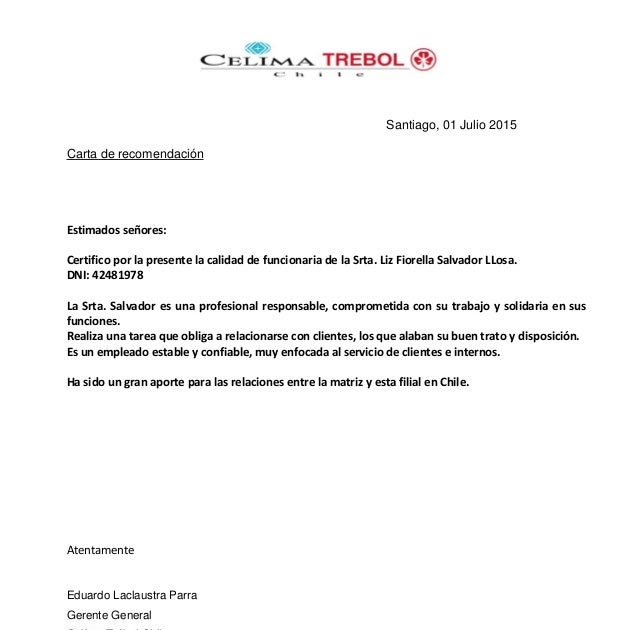 Carta De Despido Chile Formato Recipes Web I