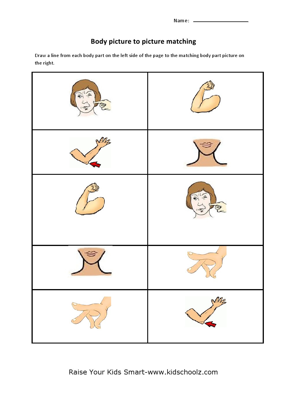 57 WORKSHEETS FOR LEARNING BODY PARTS