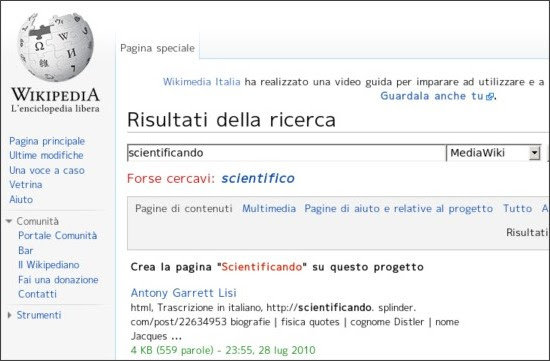 http://it.wikipedia.org/wiki/Speciale:Ricerca?search=scientificando&sourceid=Mozilla-search