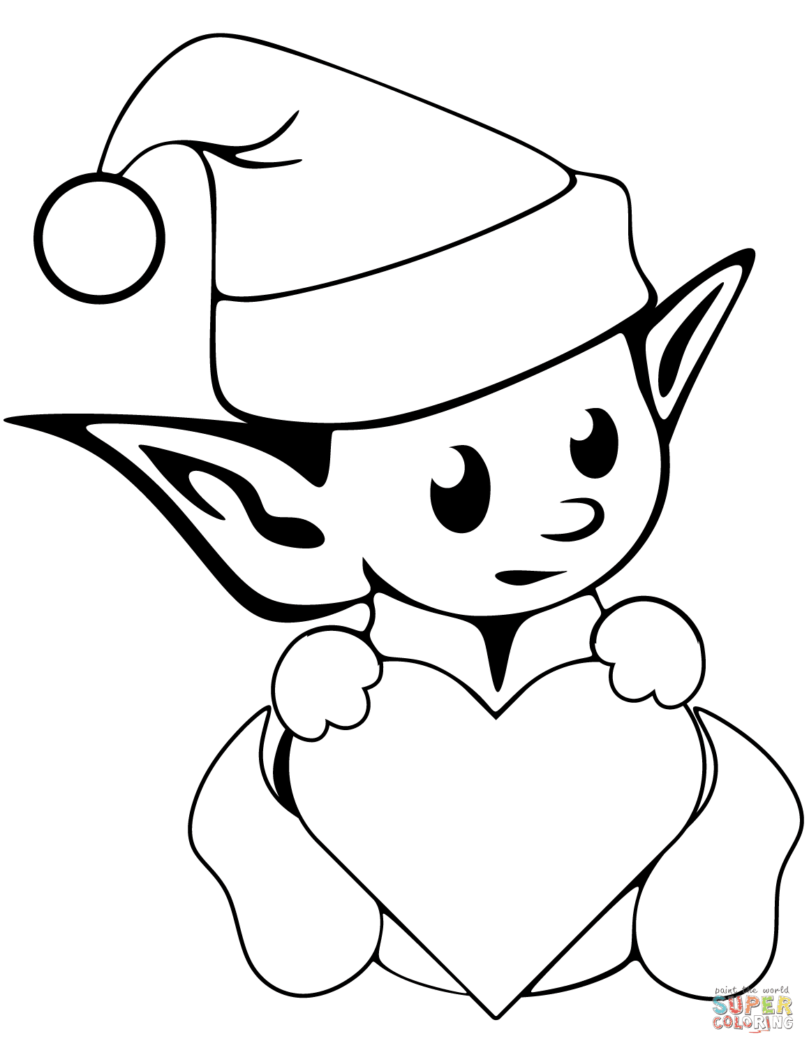 Elf Pictures To Color | Coloringnori - Coloring Pages for Kids