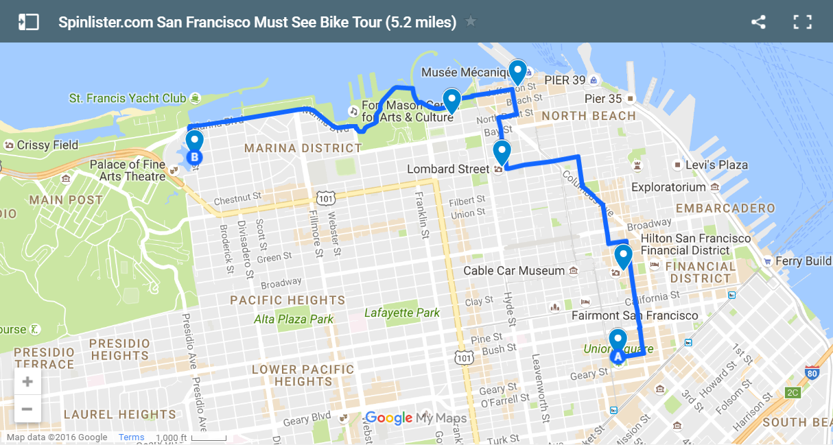 Route San Francisco Cable Car Map
