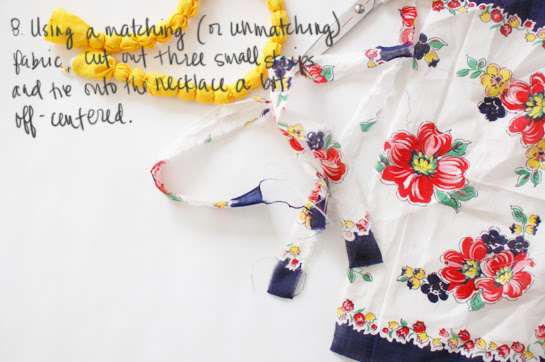 diy: fabric wrapped necklace