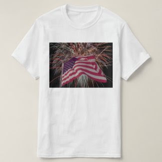American Flag and Fireworks T-shirt