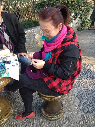 Chinese woman knitting 3