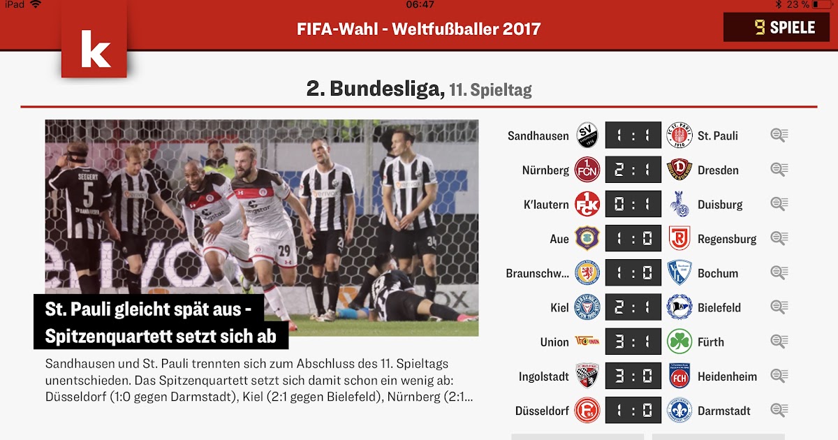 2 Bundesliga Ergebnisse Kicker  Bundesliga Tabelle Live Ticker Als App