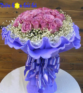 Bó hoa hồng tím Shop hoa Hải Hà Bó hoa hồng tím Shop hoa Hải Hà