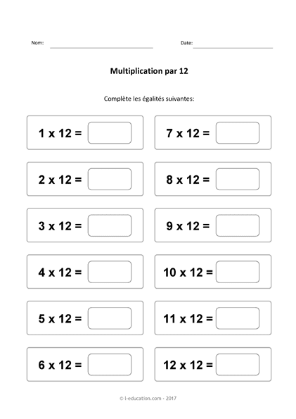 Table De Multiplication A Completer Cm1 | Decorative Joist Hangers