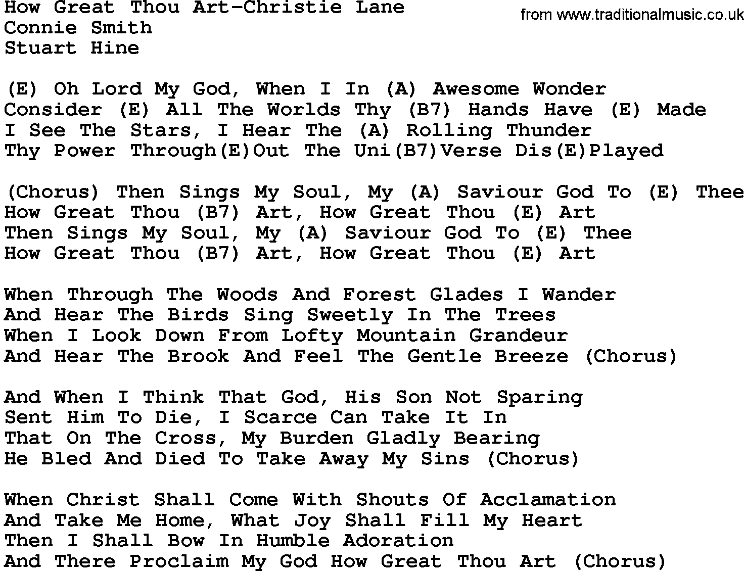 How Great Thou Art Lyrics And Chords - Sheet and Chords Collection