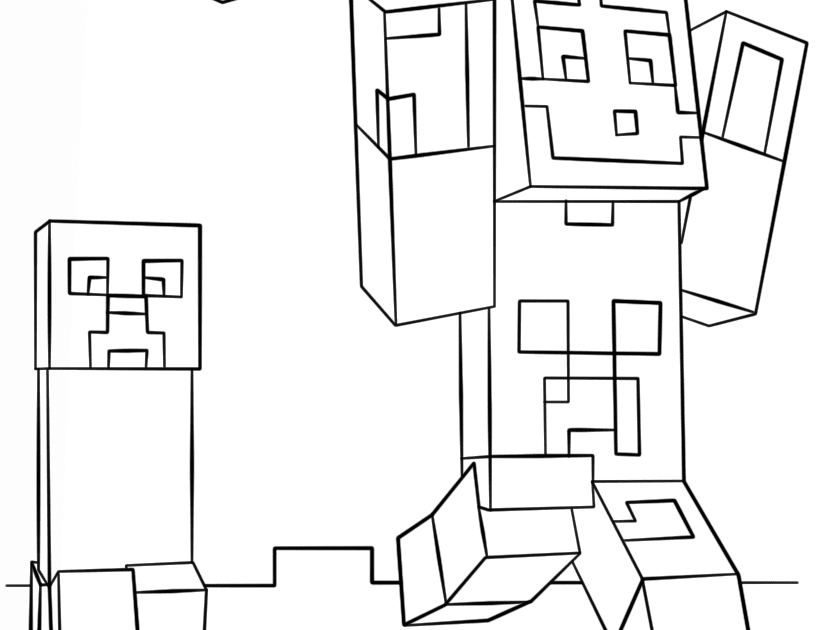 Diamond Armor Minecraft Steve Coloring Pages - Amanda Gregory's