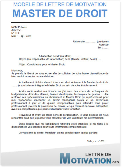 Exemple De Lettre De Motivation Pour Admission Dans Une Université