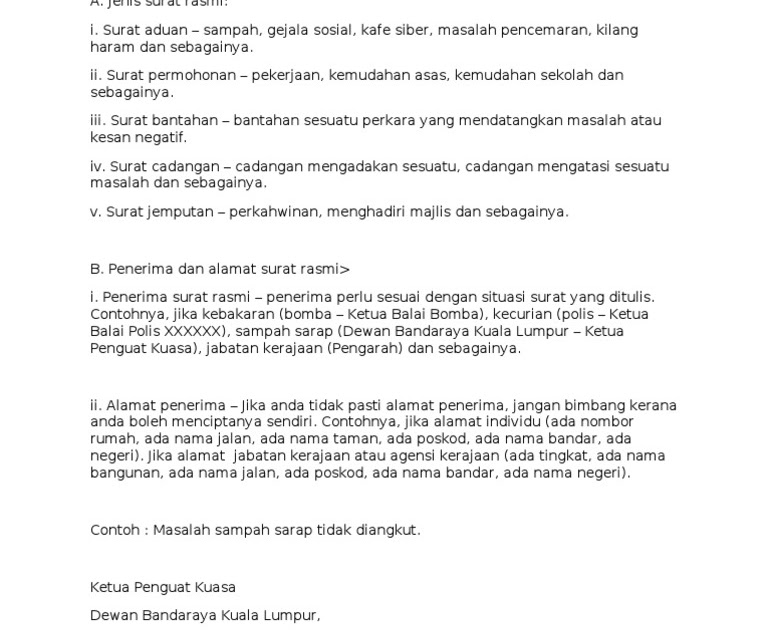 Surat Rasmi Aduan Masalah Sosial  Tol Kartasura