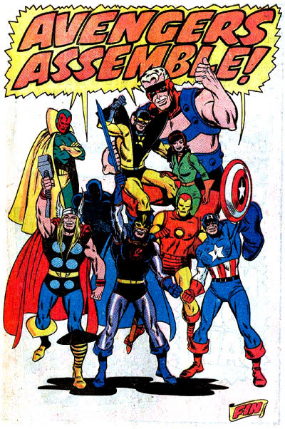 I think I could have safely gone without seeing Hank Pym sitting on Clint Barton's thigh for the rest of my life. (Avengers #71) Avengers Next Issue