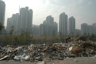 Trash and skyscrapers, Shanghai