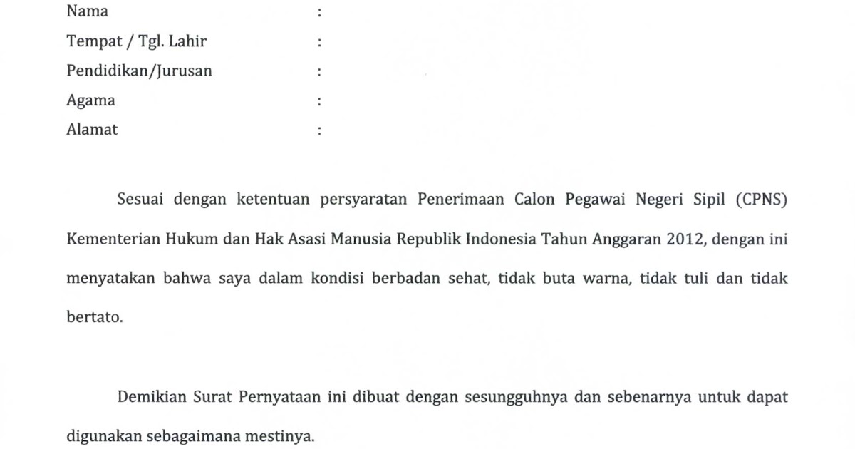 Contoh Surat Pernyataan Email - Contoh QQ