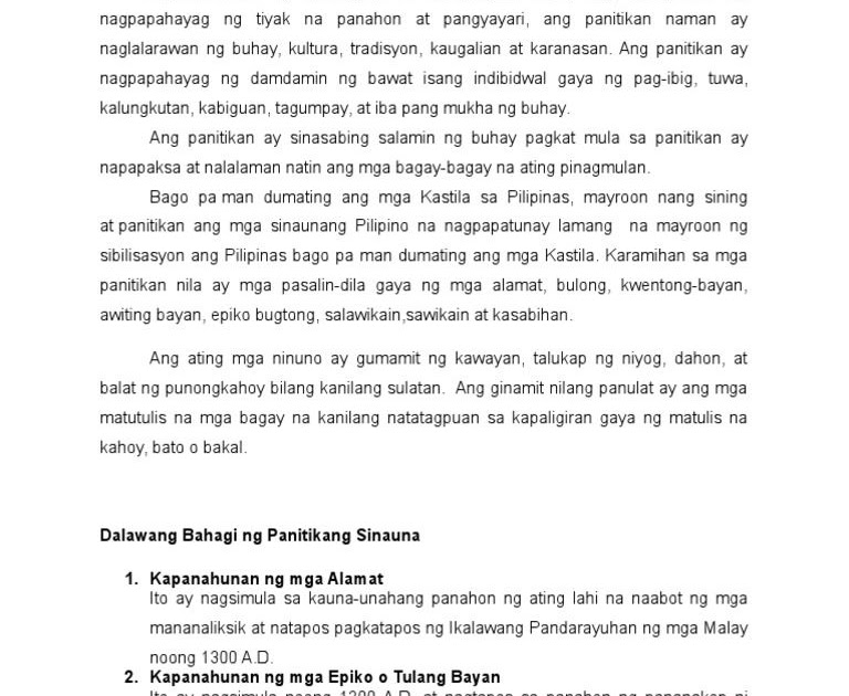 Alamat Kwentong Bayan Maikling Kwento - Halimbawa ng Trabaho
