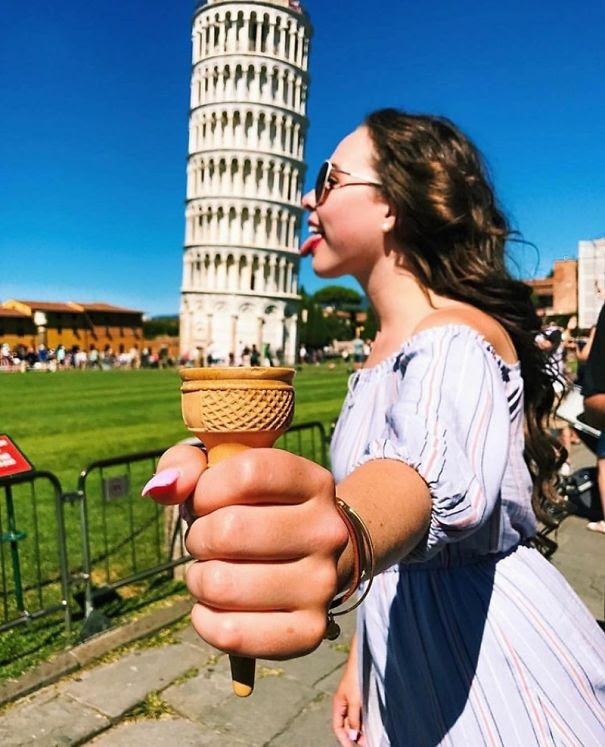 Pisa Kulesi ile çekilmiş komik fotoğraflar